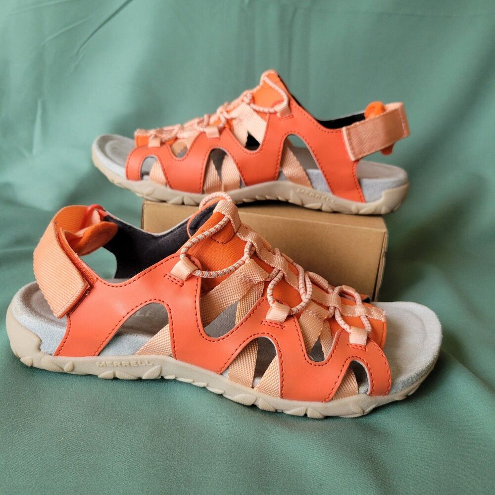 Merrell Terran Cage Sport Sandals Women's Size 6 Goldfish Orange Outdoor Walking - Picture 11 of 13